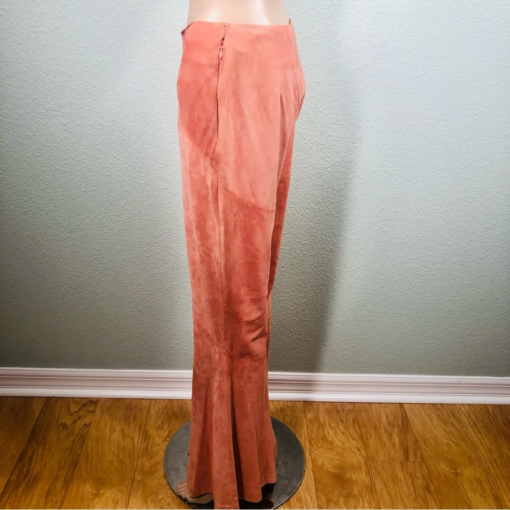 Valentino coral suede flare pants Sz 6 - Picture 9 of 16